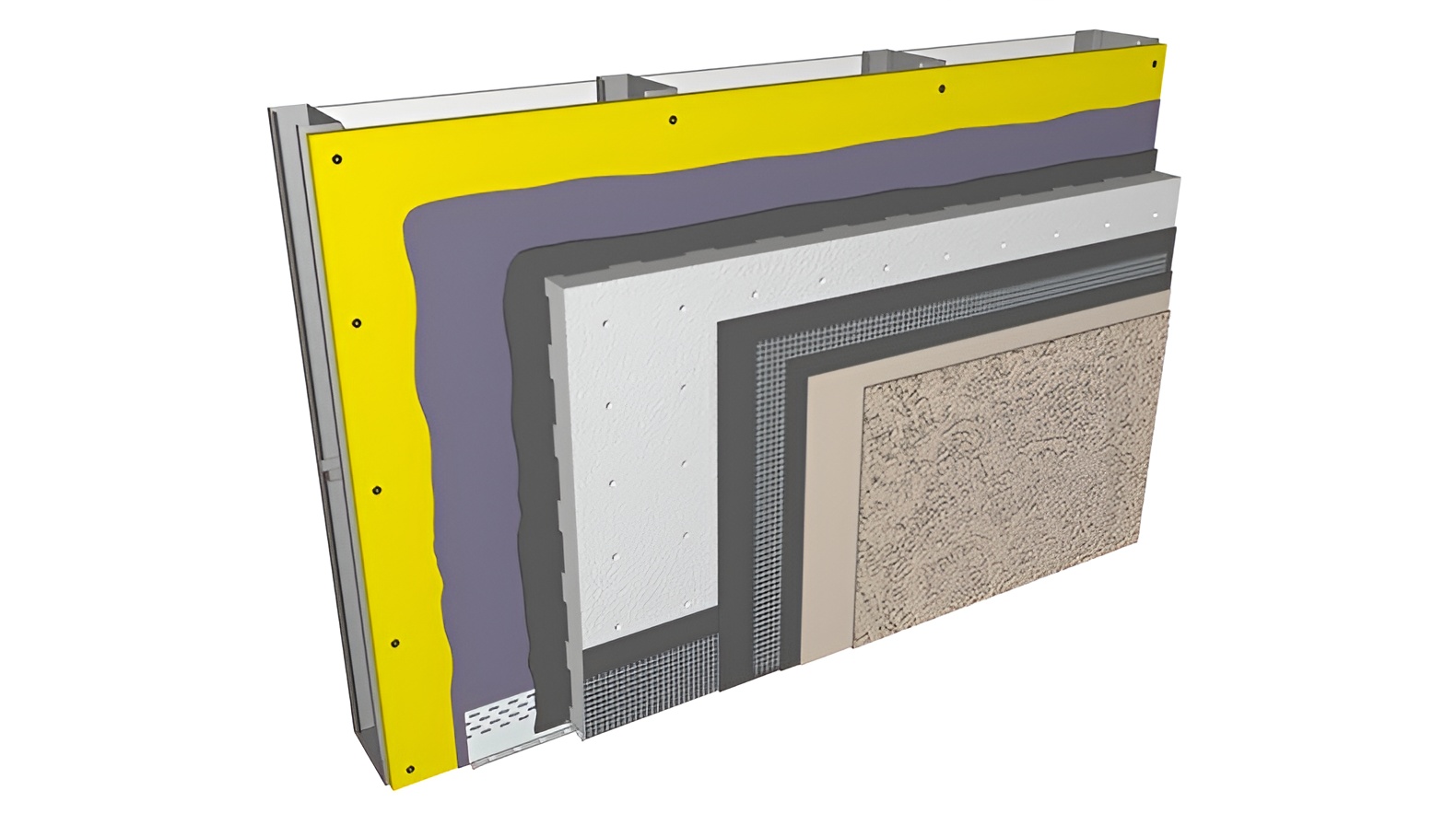 Stucco wall layers diagram
